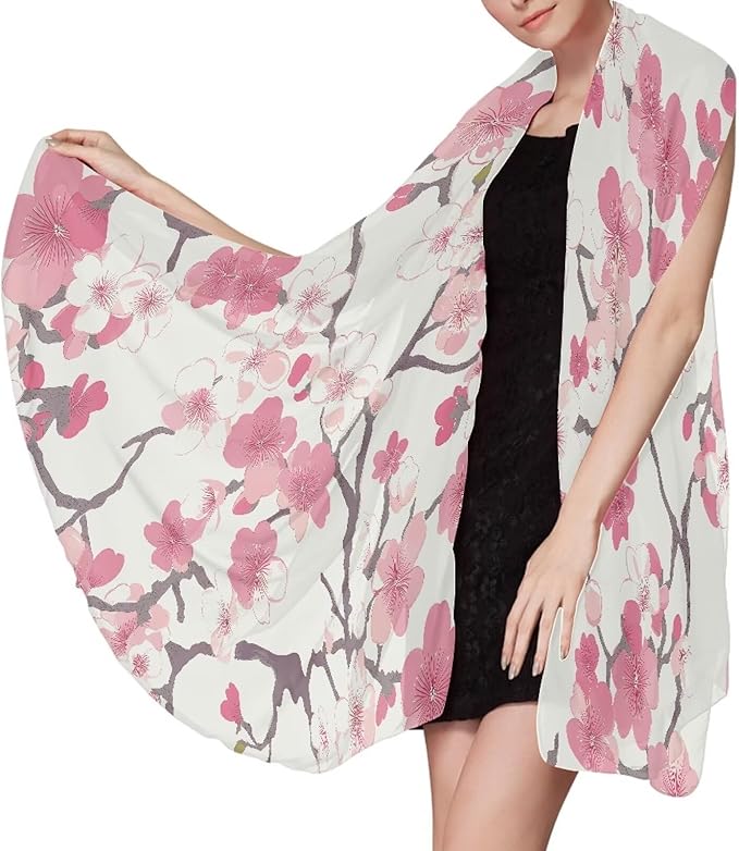 Cherry Blossom Print Pink Beach Towel - 66x44 Inch Microfiber Sand Free Quick Dry Towel for Camping, Travel, Swimming, Pool – Lightweight Fast Drying Towel Compact for Adults Size S