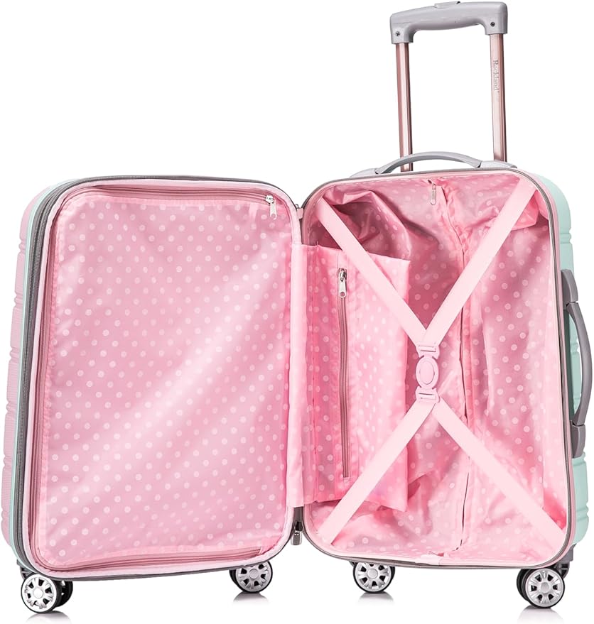 Rockland Melbourne Hardside Expandable Spinner Wheel Luggage Set, Mint, Carry-On 20-Inch and Tote 14-Inch