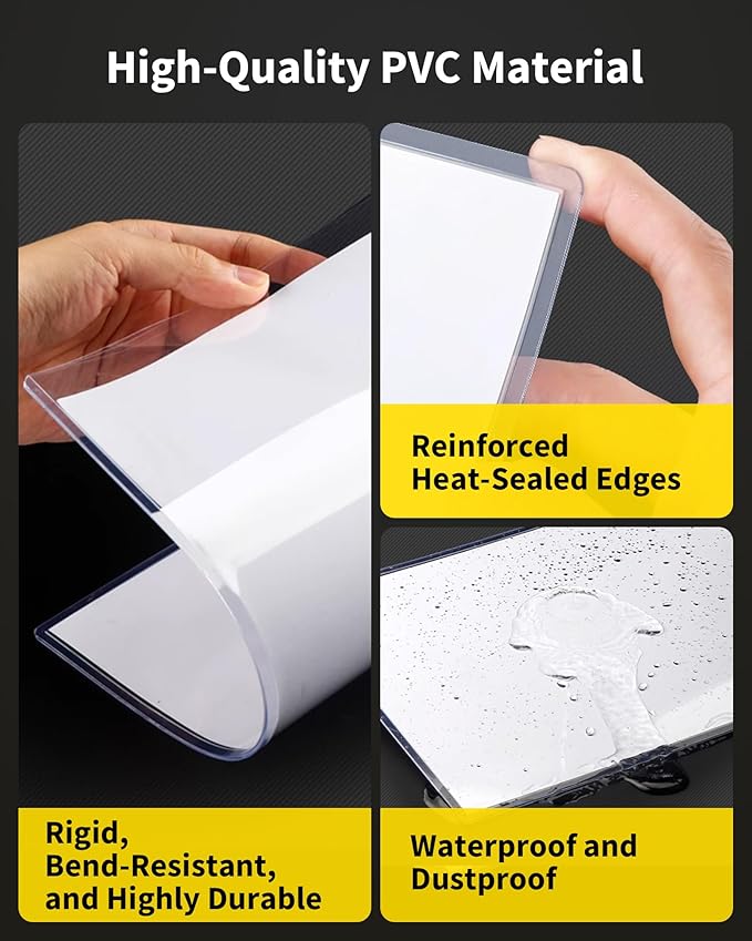 11x14 Toploader - Durable Clear PVC Sheet Protectors, Semi Rigid Plastic Sleeves as Frame Alternatives for Pictures, Photos, and Prints (10-Pack)