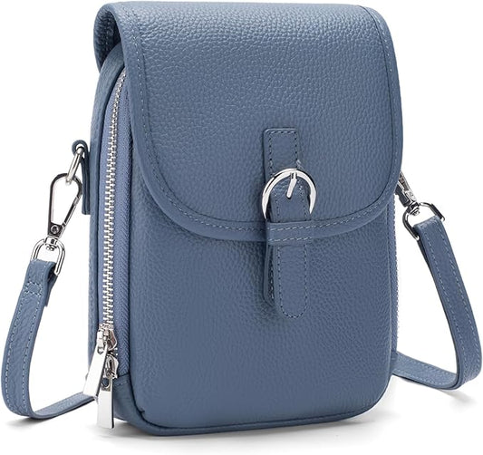 befen Genuine Leather Small Crossbody Bags for Women Cross Body Bag Purses Cell Phone Purse for Travel with RFID Card Slots