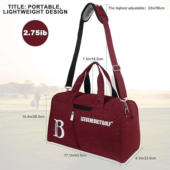 Golf Duffel Bag, Small Duffel Bag for Outdoors, Sports, Yoga, Gym, Swimming and Weekend Getaways, Travel Tote Bag for Waterproof Lightweight Carry-On Workout