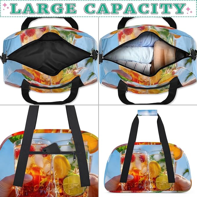 Drinks Kids-Duffel-Bags Gymnastics Dance Bag Carry-On Overnight Travel Gym Lightweight Dance Sports Bags For Girls Boys Kids，