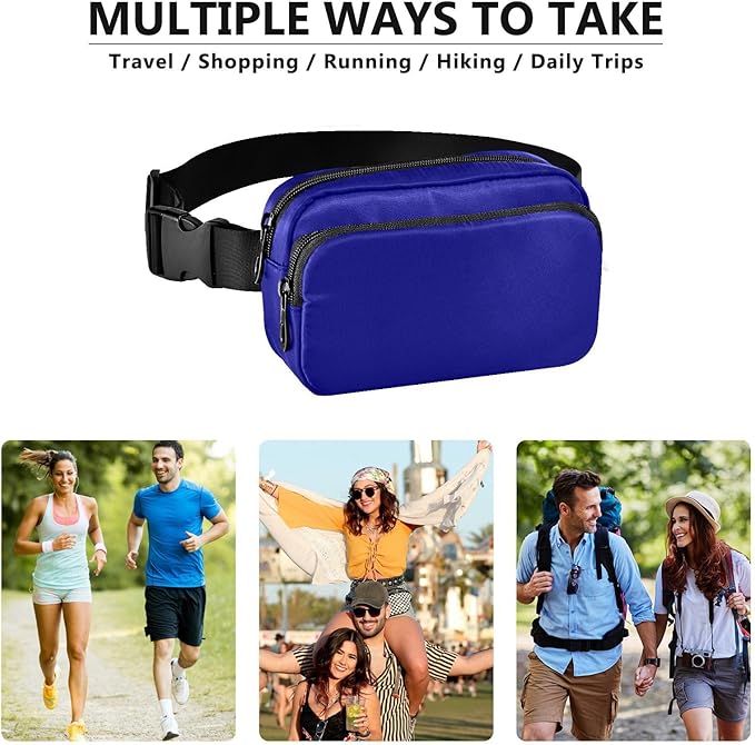 Fanny Pack for Women Men Water Resistant Fashion Waist Packs with Adjustable Strap Belt Bag for Travel Workout Jogging Hiking Dark Blue