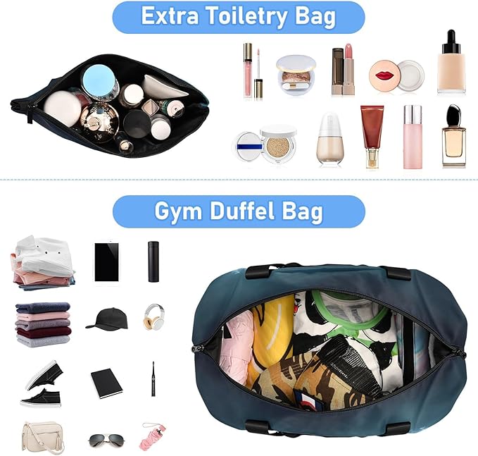 Surreal Whale Print Gym Bag Duffel Bags Weekender Overnight Bag Set with Shoes Compartment for Travel Sports Yoga