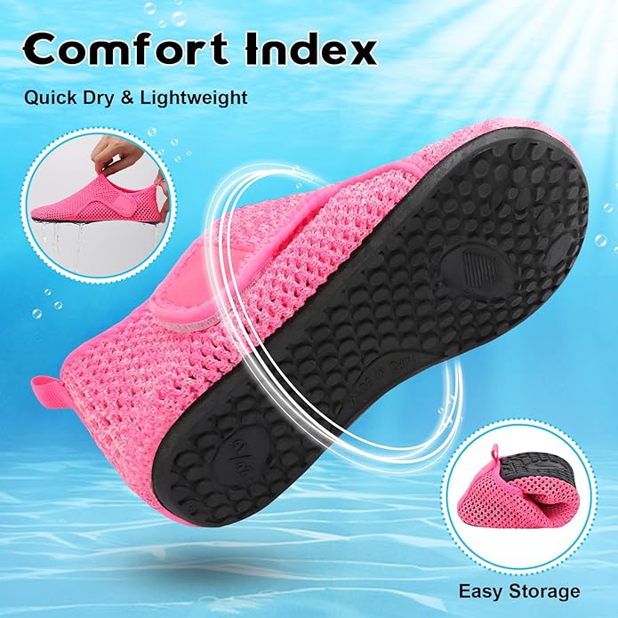 Scurtain Barefoot Water Shoes for Women Men Beach Swim Aqua Socks Summer Quick-Dry Sandals Slippers