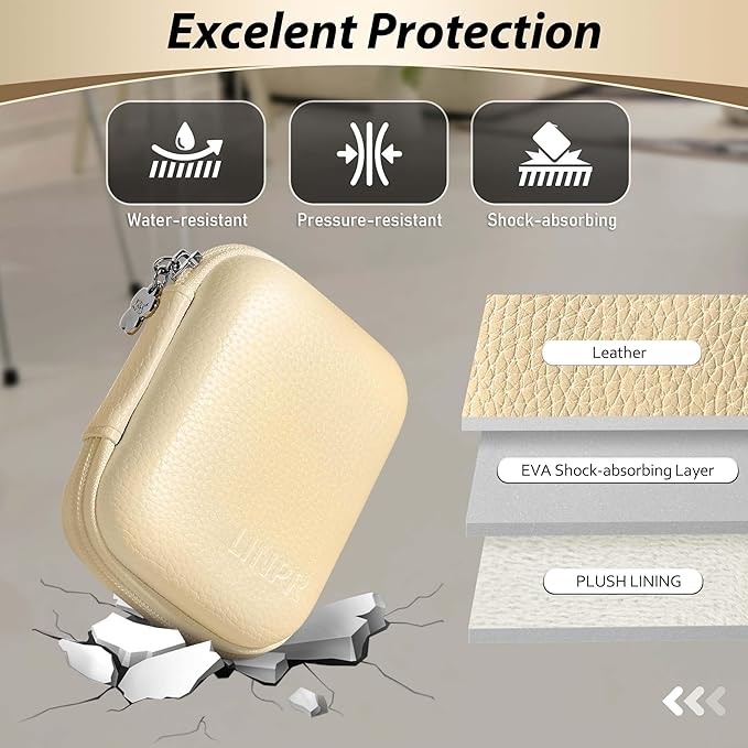 Digital Camera Case for CAMKORY, KODAK PIXPRO FZ45/FZ55, Canon IXUS 285 HS, Lecran, Small Travel Compact Camera Holder with Mesh Pocket for Accessories SD Card (Light Khaki)