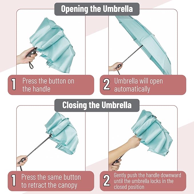 Mr. Pen- Windproof Travel Umbrella, Automatic Umbrellas for Rain, Compact