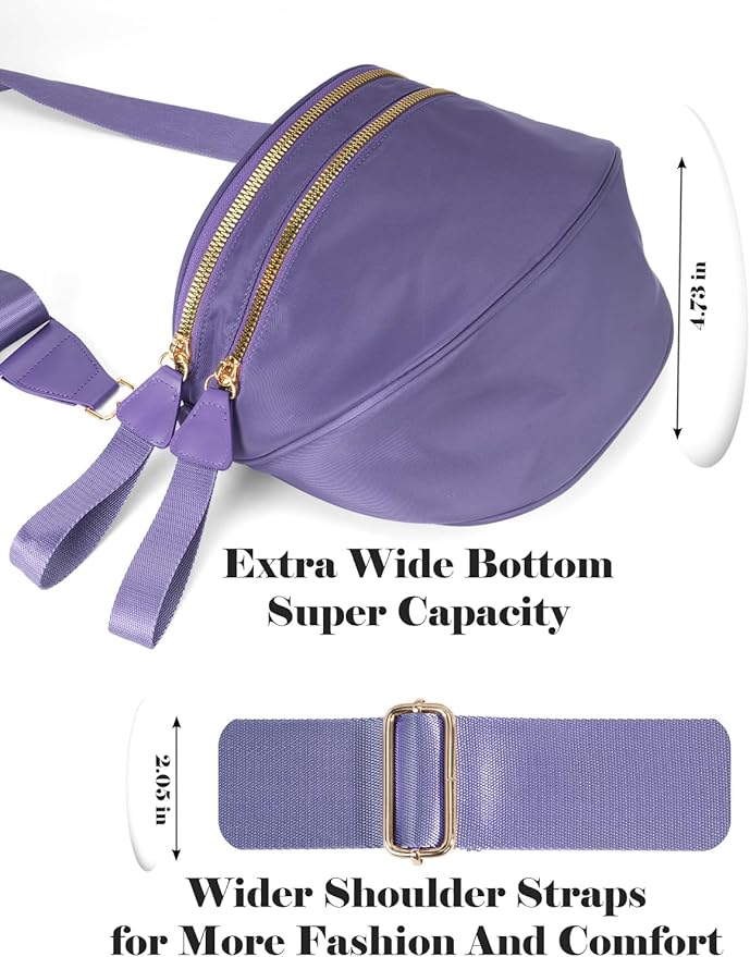 Pure Colour Crossbody Bag Bum Bag for Women,Spacious Purse Fanny Packs Belt Bag,Oversized Bum Bag (Colour Bum Bag-Cloudy Purple)