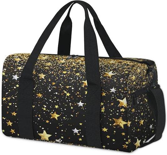 Galaxy Star Print Travel Duffle Bag for Women Men, Overnight Weekender Bag, Carry on Tote for Sport Gym