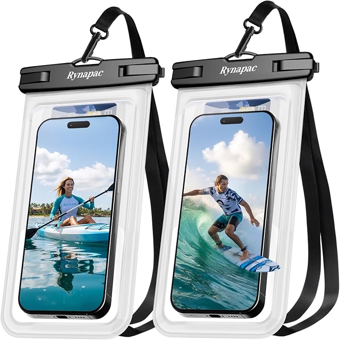 Waterproof Phone Pouch - 2 Pack, IPX8 Waterproof Phone Case with Lanyard for iPhone 17 16 15 Pro Max, Cell Phone Dry Bag for Beach Vacation Travel Cruise Essentials, Touch Screen, Up to 8.5"