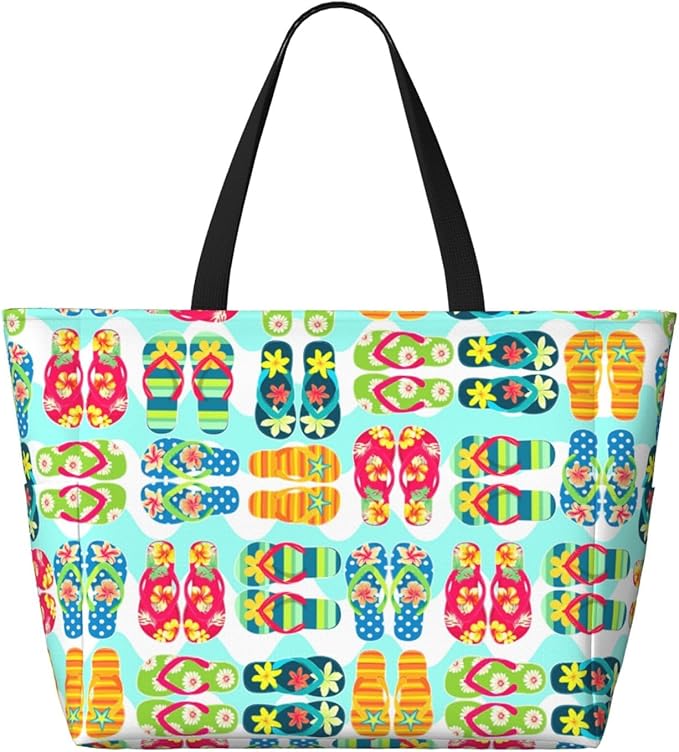 Large Beach Tote Bag Beach Bag Waterproof Sandproof Lightweight Women Tote