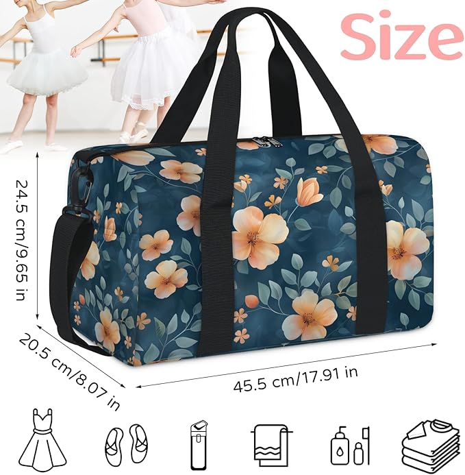 Modern Farmhouse Flower Travel Duffle Bag for Women Men, Overnight Weekender Bag, Carry on Tote for Sport Gym