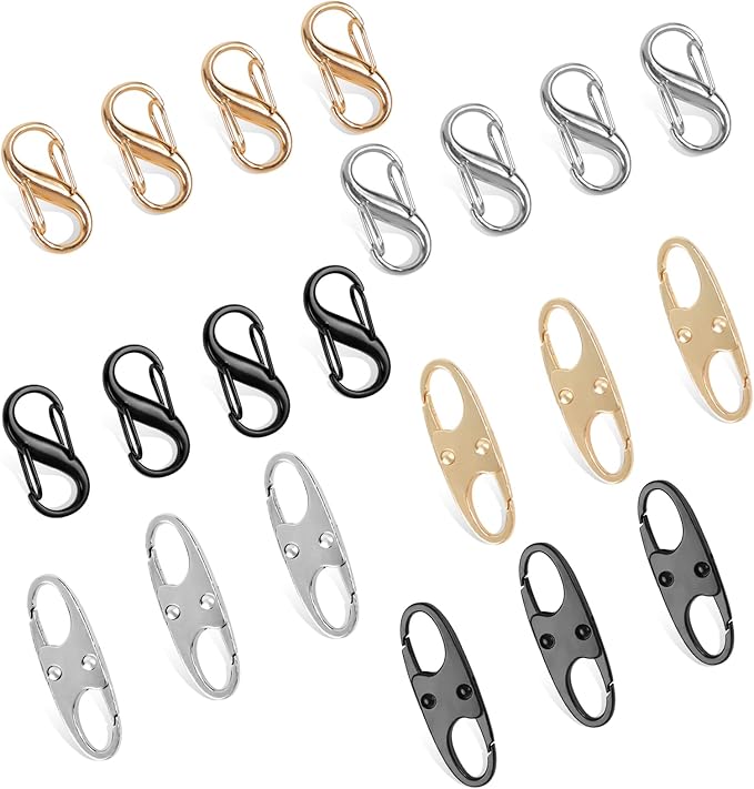 Phinus Lock Combo, Total 21PCS Clips Anti-Theft, Locks Anti-Theft for Luggage, Clothing, Backpacks, Boots, Purses, Travel Outdoor Sports(Black, Silver, Gold)