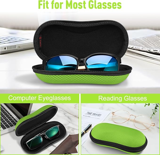 FINTIE Sunglasses Case, Hard EVA Shell Shockproof Sport Glasses Case with Metal Carabiner Travel Zipper Eyeglasses Holder