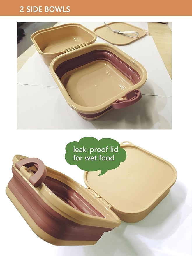 Collapsible Dog Bowl, Pet Food and Water Portable Feeder, Leak Proof Travel Bowls for Traveling, Camping and Hiking