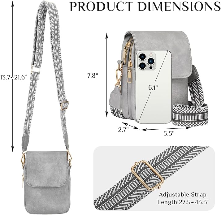 Fashion Small Crossbody Bags for Women Trendy Designer Cell Phone Purses Wallets with Card Holder Anti Theft Travel