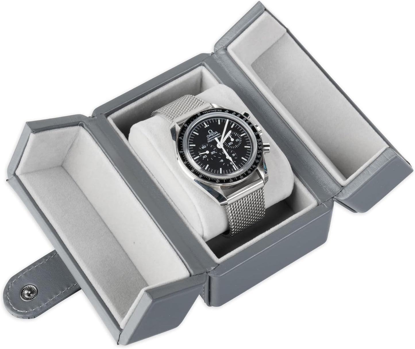 Single Travel Watch Case - Vintage Inspired - Exterior, Soft Microfiber Lining, Fits Up to 42mm Watches - Vegan Leather - Reliable Storage for Home or Travel