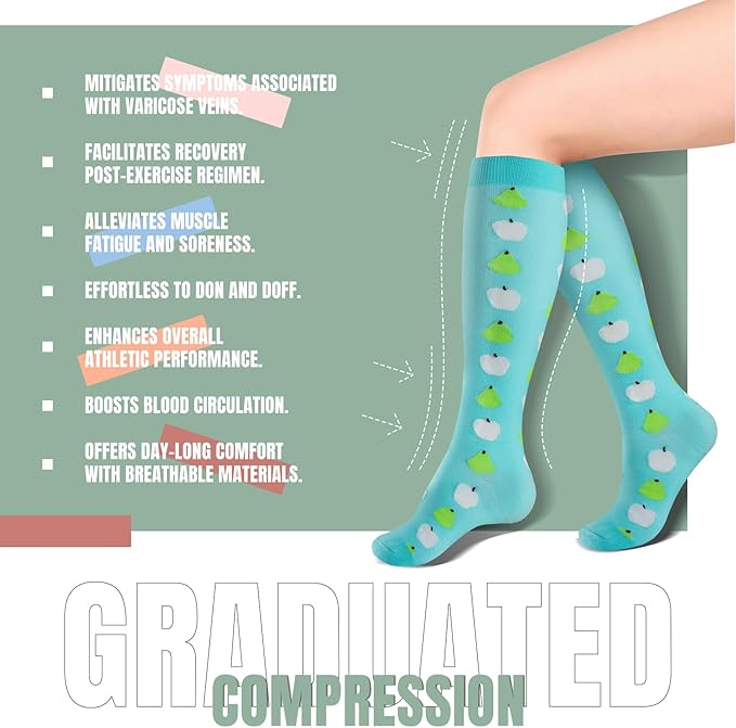 bropite Compression Socks for Women & Men 8 Pairs Circulation-Compression Socks 20-30 mmhg-Best for Running,Nurse,Travel,Yoga