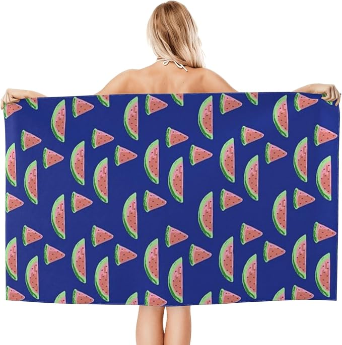 Cute Watermelon Beach Towel for Women/Adults, Personalized Microfiber Beach Towels Bulk, Quick Dry Beach Towel for Pool, Lightweight Bath Towels Oversized Clearance 30"x 60"