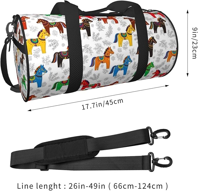 Gym Bag for Men Duffle Bag Travel Lightweight Weekender Bag Dala Horses for Travel Sports Gym