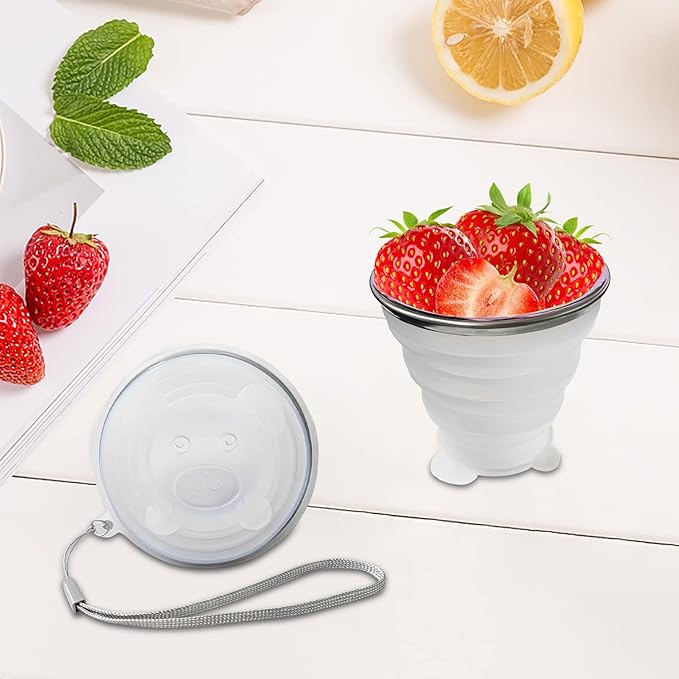 Collapsible Cups-Silicone Foldable Expandable Folding Drinking Cup-Reusable Portable MugsCup Lightweight-Cup For Travel, Camping, Hiking, Holiday Vacation, Outdoor Sports