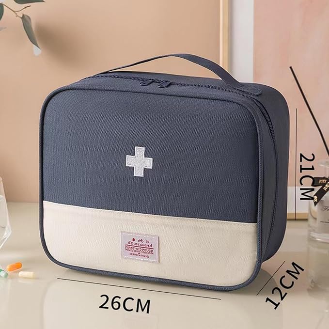 Red First Aid Bag Empty 1st Aid Bag Medical Travel Case First Responder Emergency Storage Compact Medicine Bags for Car Home Office Kitchen Sport Outdoors (Blue)
