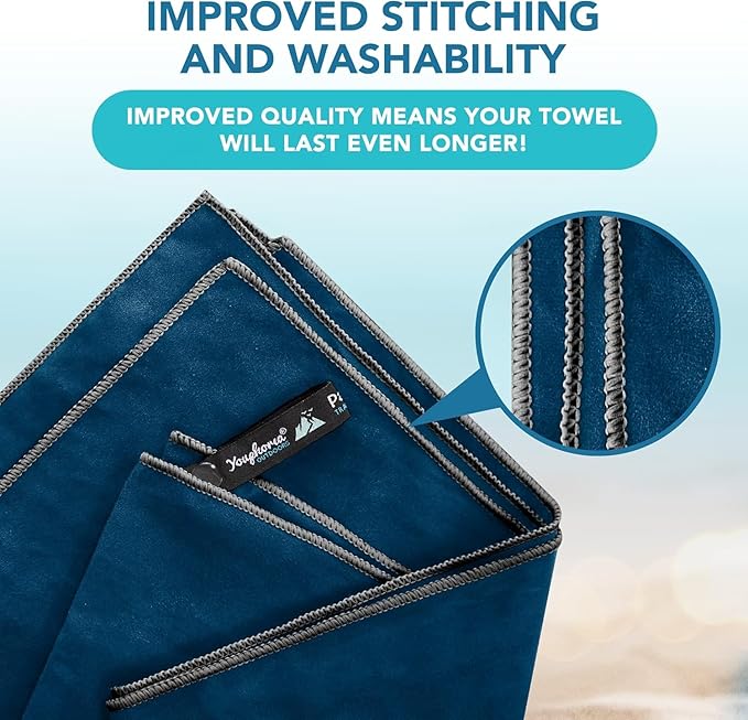 Youphoria Microfiber Travel Towel Fast Drying Lightweight - Quick Dry Towel for Camping, Beach, Backpacking, Hiking & Sport