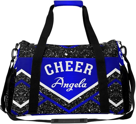 Cheer Navy Blue Cheerleading Black Crossbody Bag Waterproof Lightweight Duffel Bag Gym Dance Sport Perform Training Bag for Teens Women Men