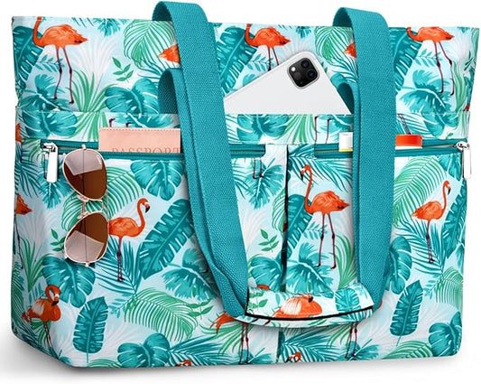 HUANLANG Large Beach Bags for Women Pool Bag with Zipper, Waterproof Sandproof Beach Tote Travel Bag with Wet Pocket | Waterproof, Large capacity, Dry/wet separation, Cooling function, Durable fabric, sandproof