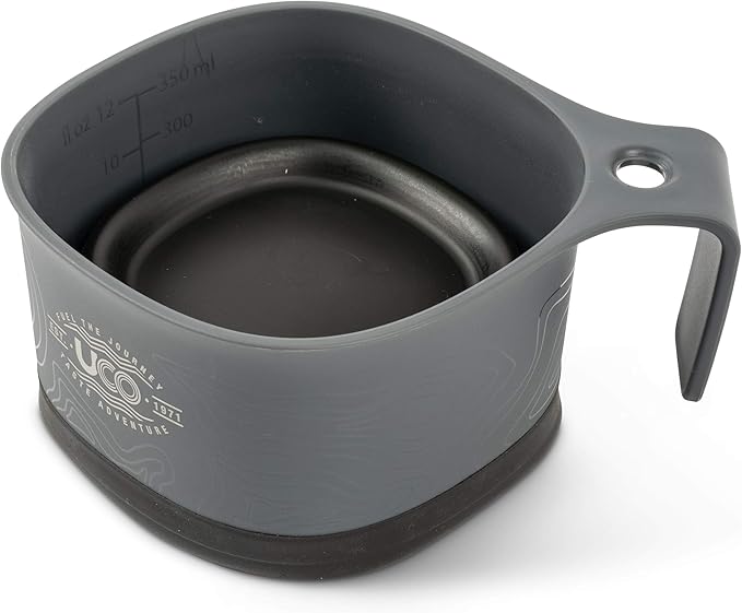 UCO Plastic Collapsible Cup for Camping, Backpacking, and Hiking, 12 Ounces, Grey
