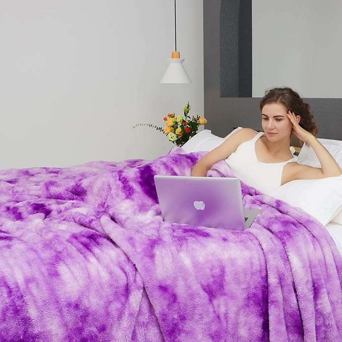 MUGD Big Blanket Fuzzy Soft Cozy Purple Throw Blanket Throw Blanket for Bed Queen Size