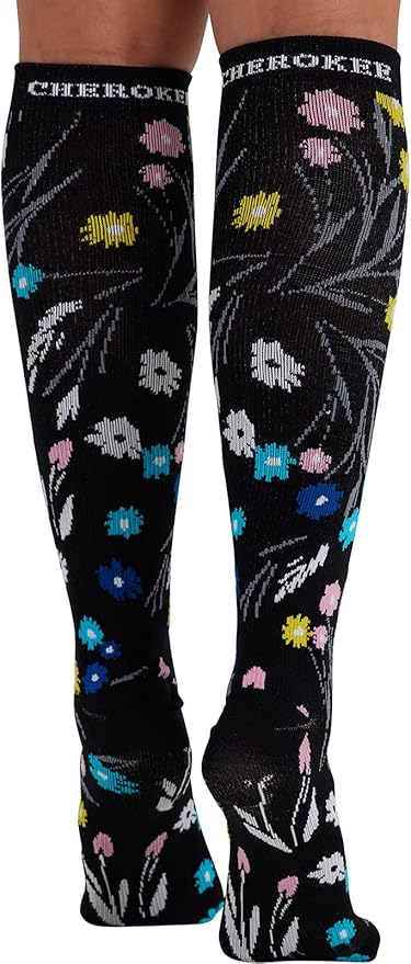 Cherokee Women's 10-15mmHg Compression Socks – Fun Print Knee Highs with Light Support, Soft Feel - PRINTSUPPORT