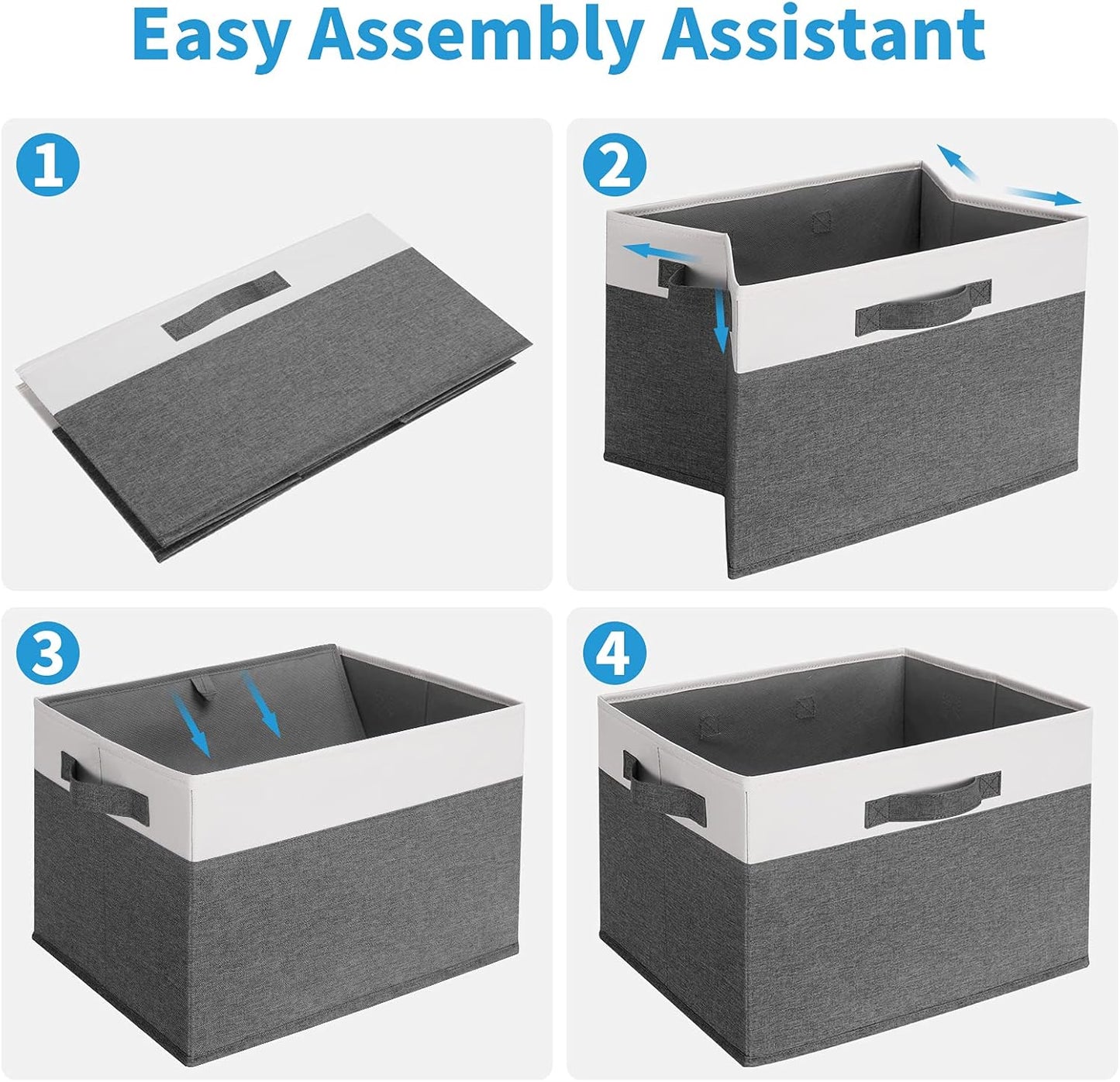 GhvyenntteS 6 Pack Fabric Storage Bins, 15x11x9.6 inch Closet Storage Bins for Shelves with 3 Handles, Foldable Storage Baskets for Shelves, Sturdy Closet Organizers and Storage