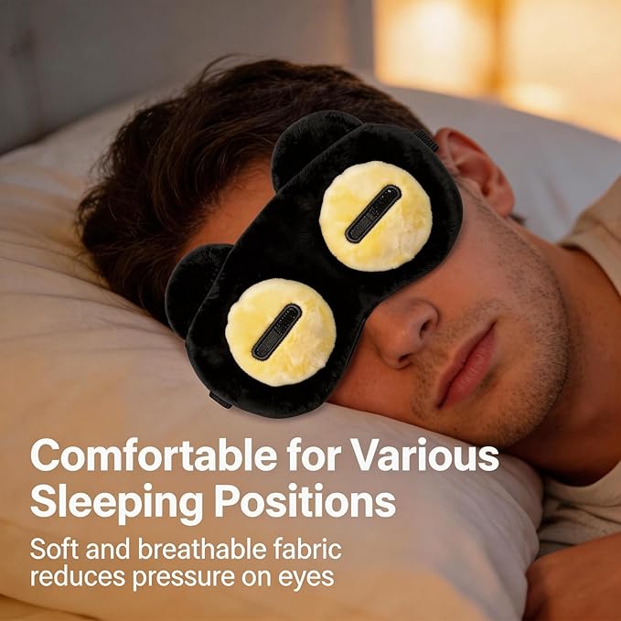 2 PCS Cute Eye Mask for Sleeping, Soft Light Weight Eye Cover with Adjustable Strap,Funny Sleep Mask for Kids Women Men Travel Nap Blindfold Game (X Eyes and Closed Eyes