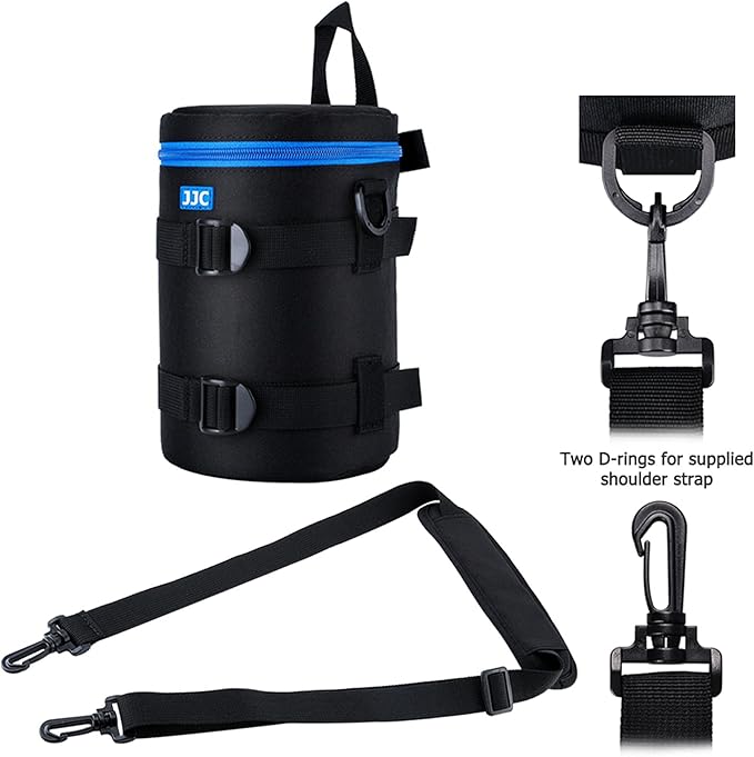 JJC Deluxe Lens Carrying Case Bag for Canon EF 70-200mm f4L IS II USM/f/4L USM, EF 28-300mm f3.5-5.6 L IS, EF 70-300mm f4-5.6L IS USM, for Nikon AF-S 70-200mm f4G ED VR & lenses below 4.3"x7.4"