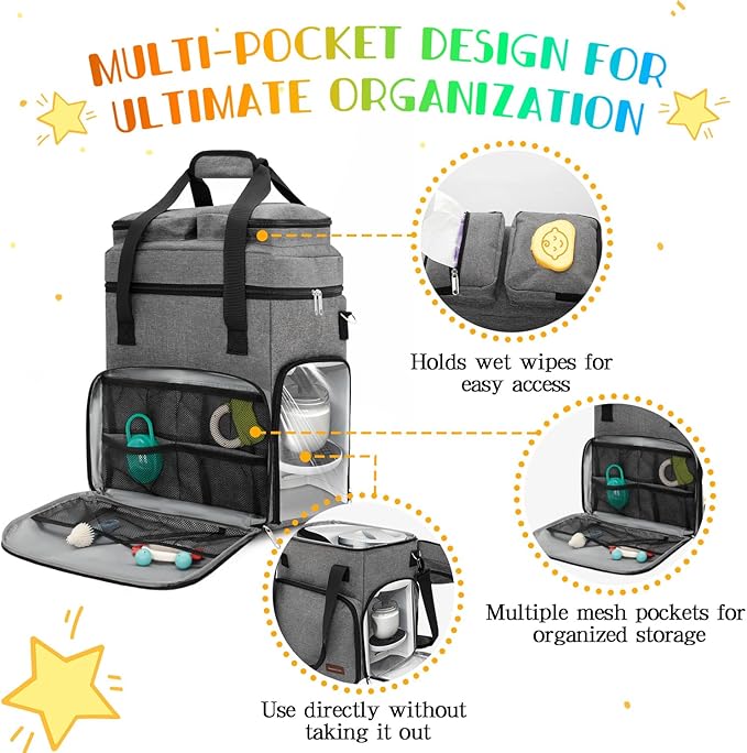 Carrying Case Compatible with Baby Brezza Formula Pro Advanced Formula Maker,Portable Formula Mixer Travel Organizer Bag with Shoulder Strap and Storage Pockets for Bottles,Baby Essentials