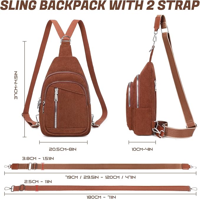 MYHOZEE Small Diaper Bag Crossbody Sling Purse for Women - 2 in 1 Leather Backpack with 2 Straps for Short Trips Work Daily | Mini diaper bag, Instant Wipes pocket, Adjustable Straps, Credit card slot, Moms and dads, Reusable Wipe pouchs