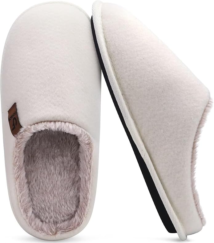 COFACE Mens Cozy Memory Foam Scuff Slippers Casual Slip On Warm House Shoes Indoor/Outdoor Sandal Slippers With Arch Support Rubber Sole Size 7-15