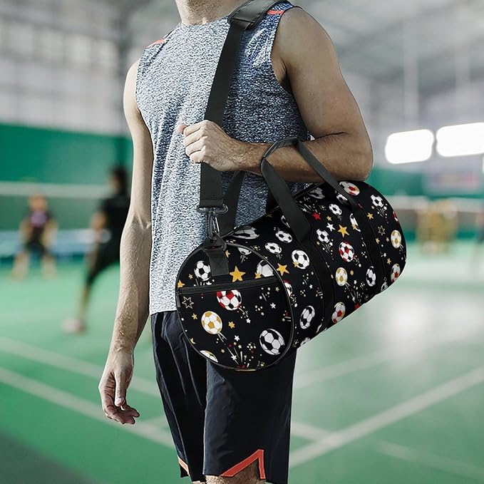 Travel Duffle Bag Soccer Football Carry On Weekender Bags Foldable Overnight Bag Workout Lightweight Bags