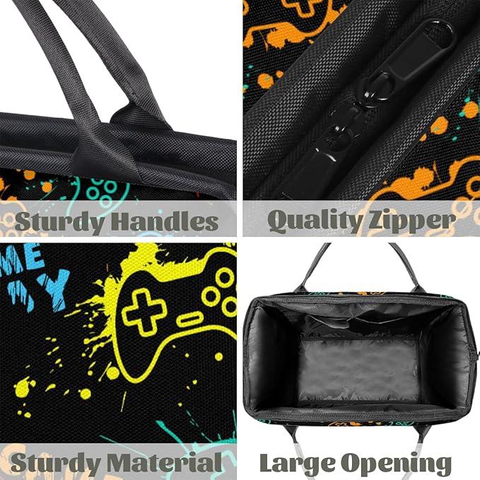 Sports Duffel Bags for Kids - Carry On Travel Gym Bag Waterproof Workout Shoulder Tote for Boys Girls Weekender Overnight Duffel for Swim Dance Camp(Game Video)