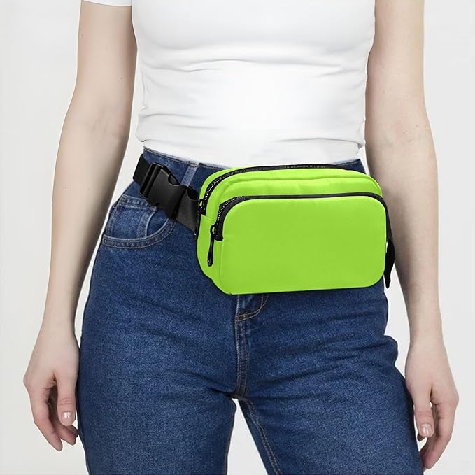 Fanny Pack for Women Men Water Resistant Fashion Waist Packs with Adjustable Strap Belt Bag for Travel Workout Jogging Hiking Green Yellow