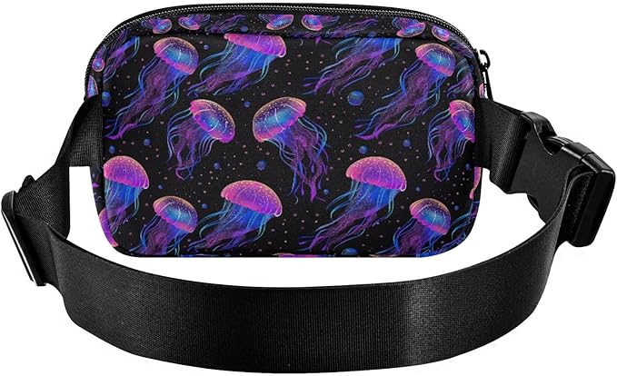 Jellyfish Fanny Pack for Women Men Water Resistant Fashion Waist Packs with Adjustable Strap Belt Bag for Travel Workout Jogging Hiking 21219151