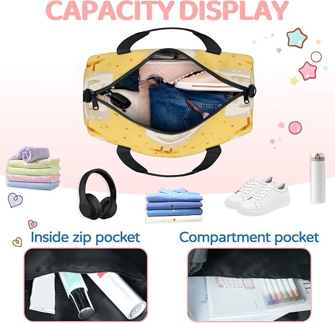 Duck Pattern Travel Duffle Bag for Women Men, Overnight Weekender Bag, Carry on Tote for Sport Gym