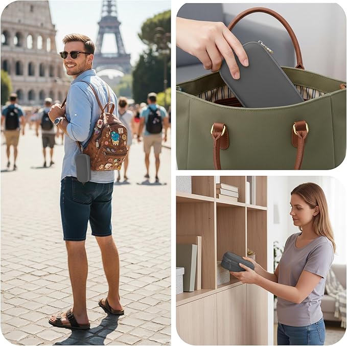 Double Eyeglasses Case,Hard Shell Glasses Case Travel Sunglasses Organizer with Adjustable Slot & Clip for Men Women