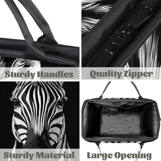 Zebra Overnight Weekender Bag for Women Men Travel Duffel Bags Waterproof Luggage Carry on Sports Yoga Gym Bag