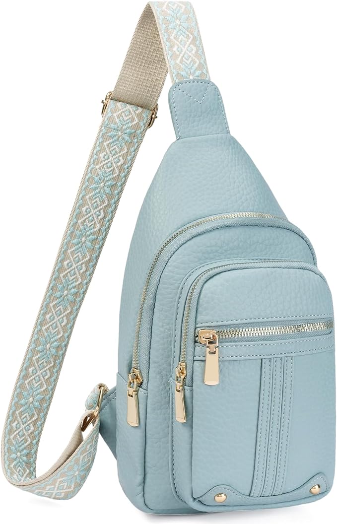 GAEKEAO Sling Bag for Women Crossbody Bags Fanny Pack Vegan Leather Chest Bag Travel Shoulder Belt Purse Backpack Gifts