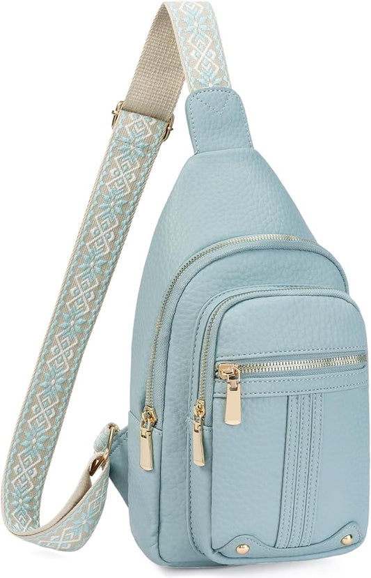GAEKEAO Sling Bag for Women Crossbody Bags Fanny Pack Vegan Leather Chest Bag Travel Shoulder Belt Purse Backpack Gifts