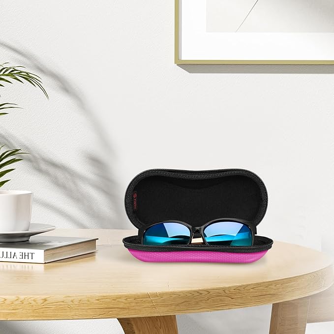 FINTIE Sunglasses Case, Hard EVA Shell Shockproof Sport Glasses Case with Metal Carabiner Travel Zipper Eyeglasses Holder