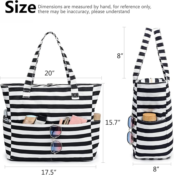 LEDAOU Beach Bag Waterproof Sandproof Women Beach Tote Pool Bag with Zipper for Swim Gym Grocery Travel with Wet Pocket | Sandproof, with Zipper, for Gym, Grocery, Travel, with Wet Pocket