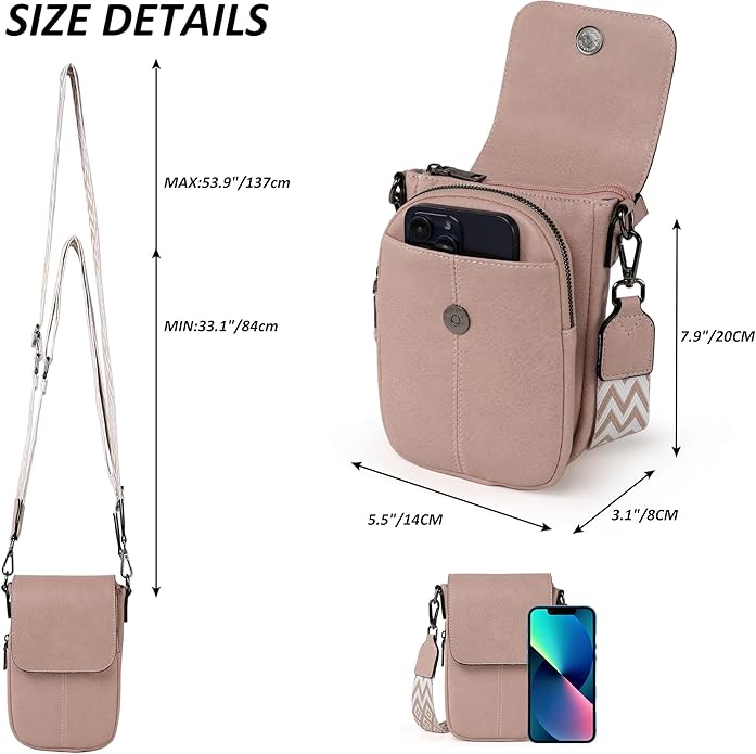 TANTOMI Small Crossbody Bags for Women, Small Purses with Card Slots Phone Purse Wide Adjustable Strap